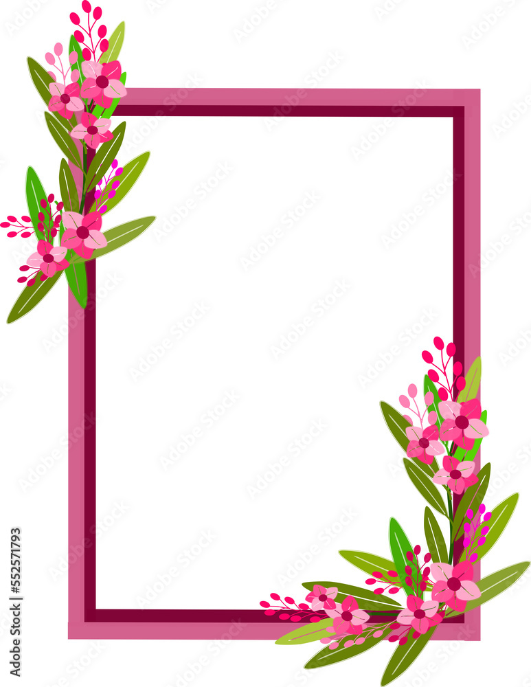 Fototapeta premium blank Frame Floral Clipart