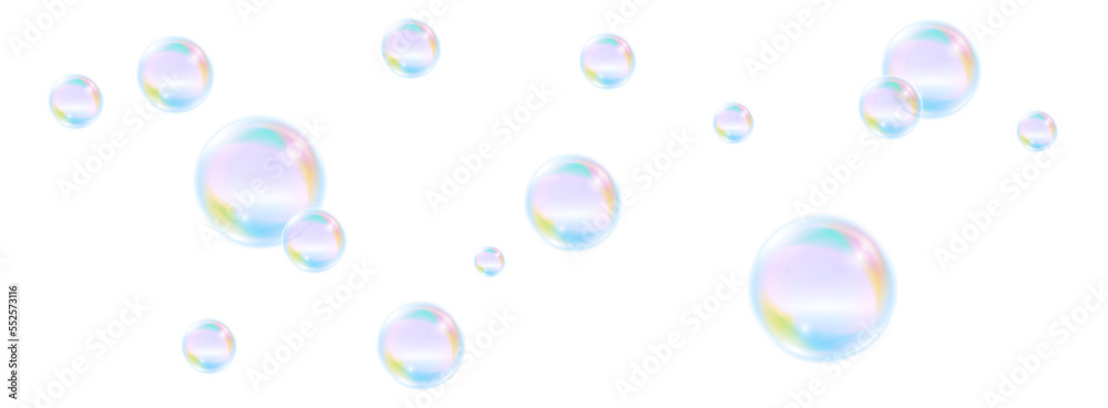 Color bubbles. Realistic rainbow water air ball