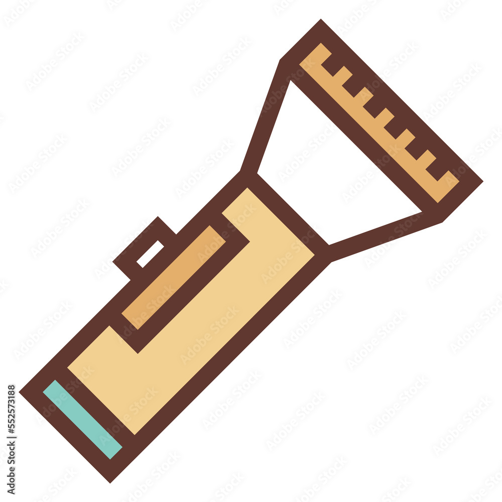 Flashlight icon. Light source color line symbol Flashlight icon. Light source color line symbol