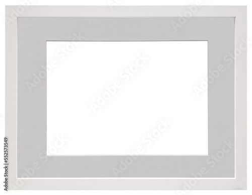 White picture frame with mat and copy space