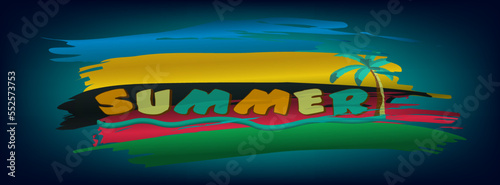 Summer brush colorful banner. Business Presentation Vector Template Used For Decoration, Advertising Design, Website Or Publication, Banner And Poster, Cover And Brochure, Flyer © Charinya
