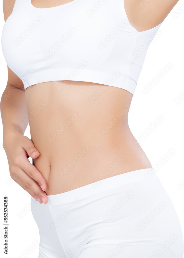 Closeup asian woman beautiful body diet with fit, model girl weight slim with cellulite or calories, health and wellness concept. Closeup asian woman beautiful body diet with fit, model girl weight slim with cellulite or calories, health and wellness concept.