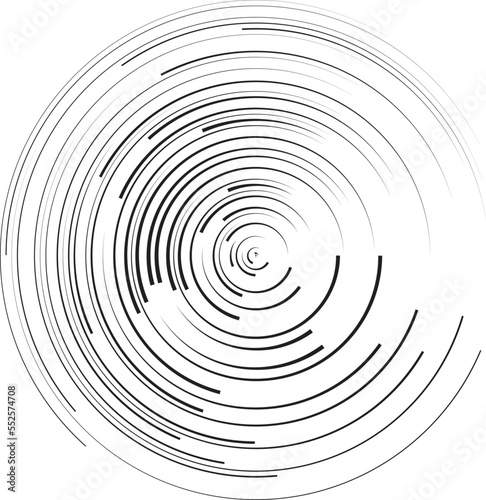  Lines in Circle Form . Spiral Vector Illustration .Technology round Logo . Design element . Abstract Geometric shape . 