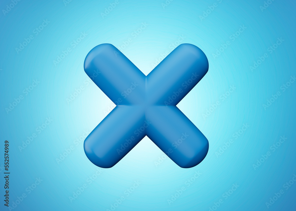 Fototapeta premium Blue Multiple Math Symbol. 3D Illustration on Blue background