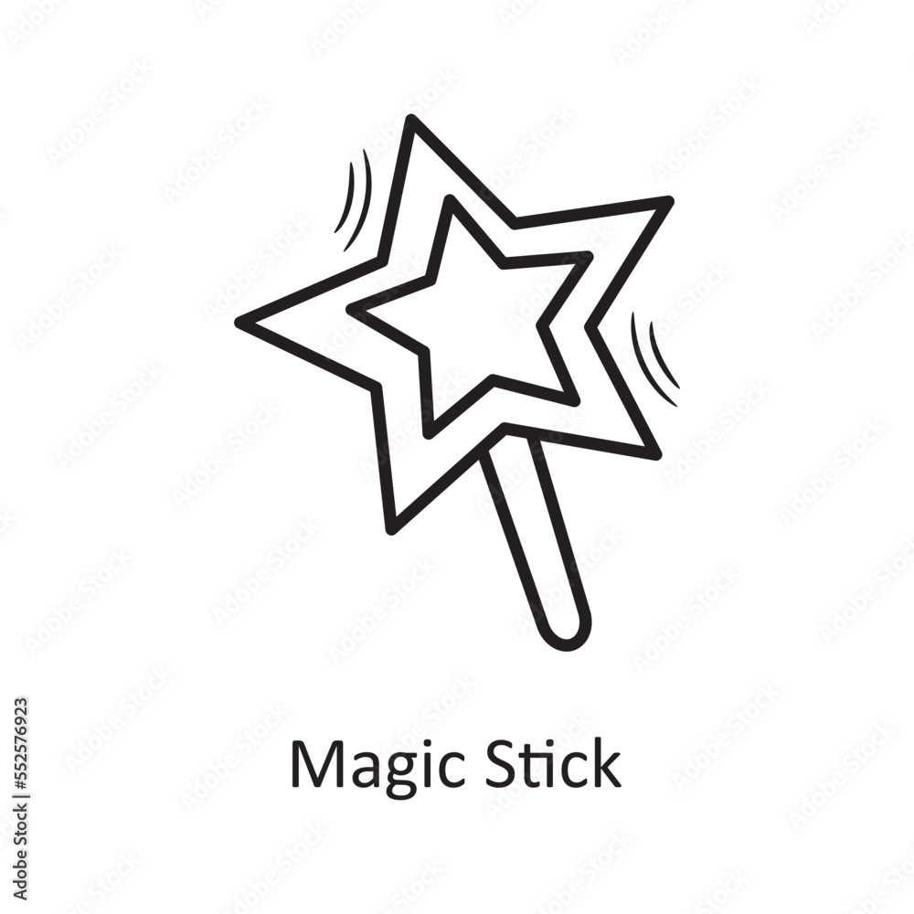 Obraz premium Magic Stick vector outline Icon Design illustration. Christmas Symbol on White background EPS 10 File