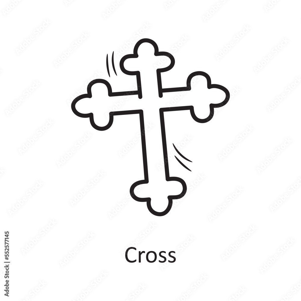 Cross vector outline Icon Design illustration. Christmas Symbol on White background EPS 10 File Cross vector outline Icon Design illustration. Christmas Symbol on White background EPS 10 File