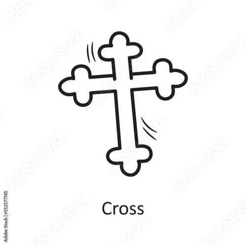 Cross vector outline Icon Design illustration. Christmas Symbol on White background EPS 10 File