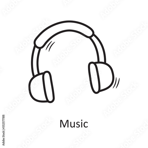 Music vector outline Icon Design illustration. Christmas Symbol on White background EPS 10 File
