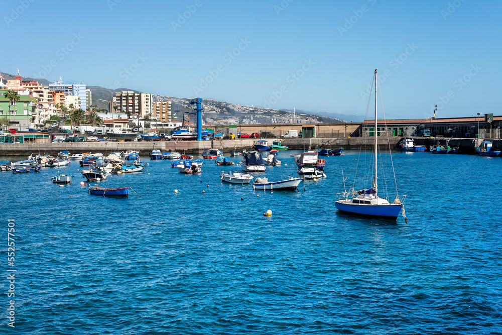 Port in Candelaria on a sunny day, Tenerife, Canary Islands.