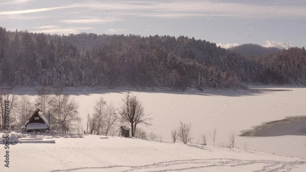 A fantastic view of the snowy valley. A fantastic view of the snowy valley.