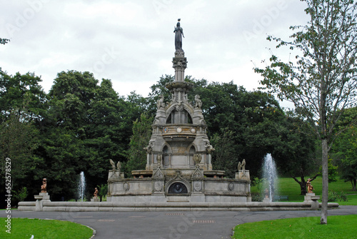Ornamental 19th Century Fountain in Public Park 