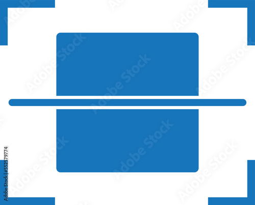 Scanning icon, QR code scan icon blue vector