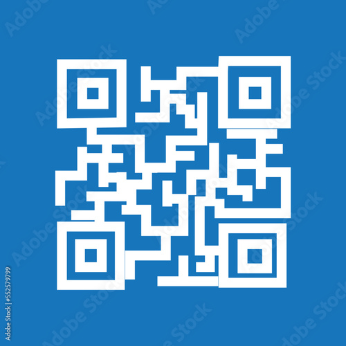 Scanning icon, QR code scan icon blue vector