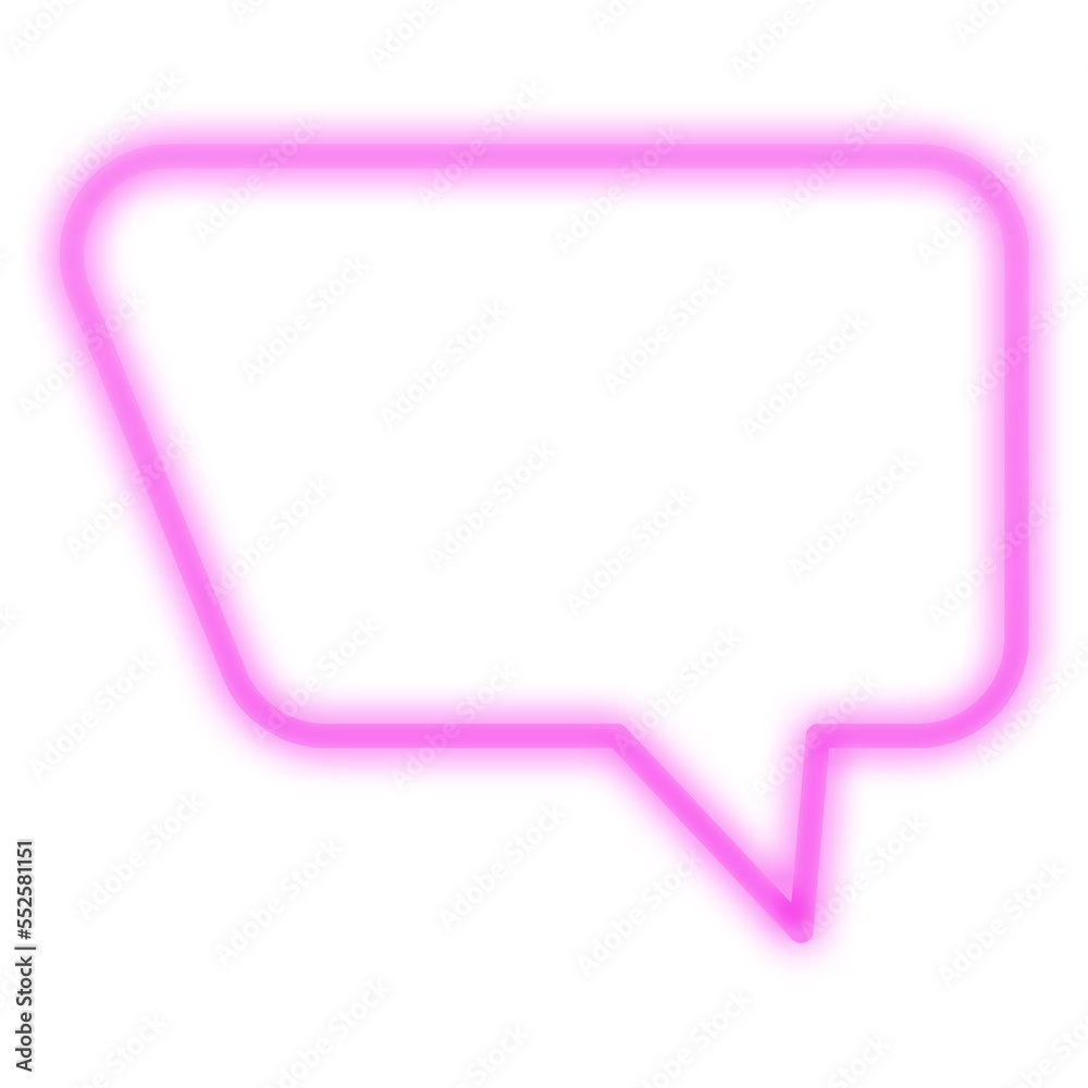 Neon Light Speech Bubble Icon | Retro | 80s Disco	