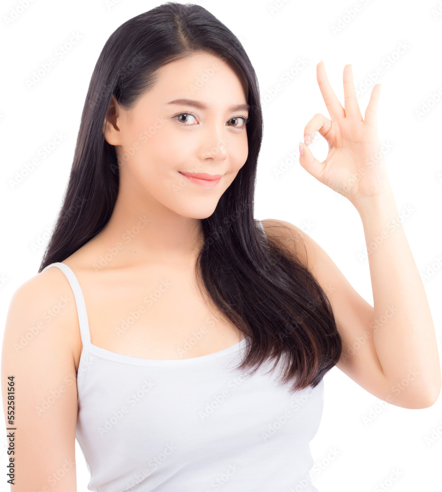 Portrait of beautiful asian woman makeup of cosmetic, beauty of girl with face smile and gesture ok attractive, perfect with wellness and healthcare concept. Portrait of beautiful asian woman makeup of cosmetic, beauty of girl with face smile and gesture ok attractive, perfect with wellness and healthcare concept.