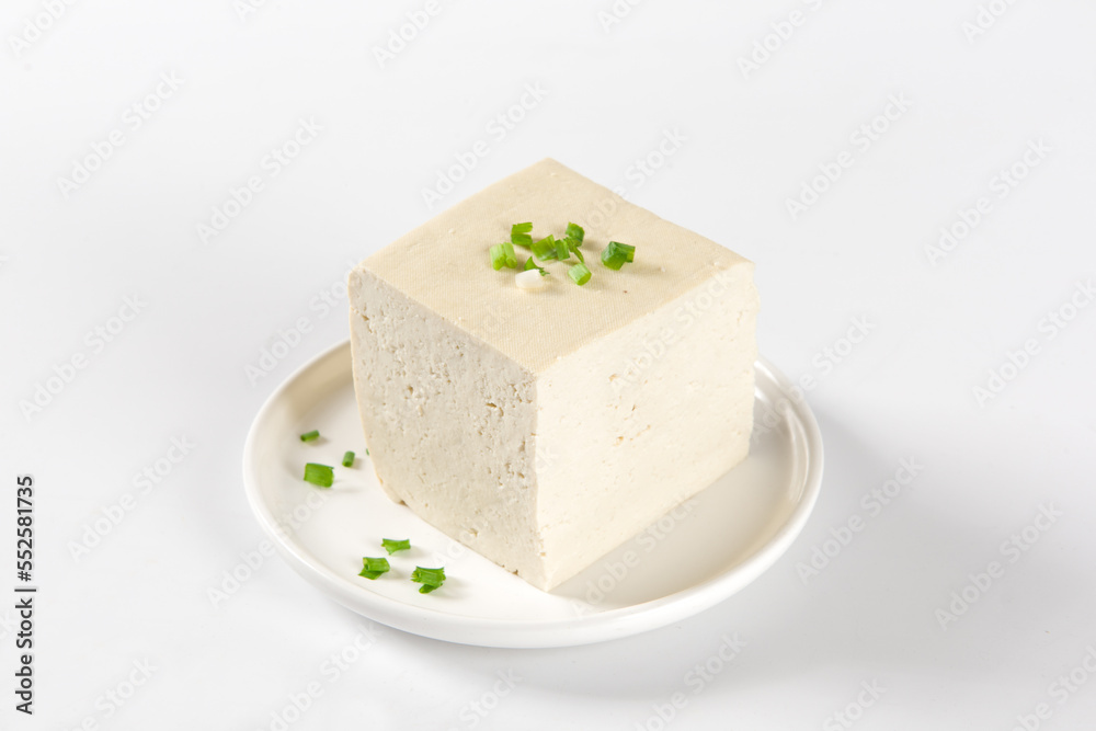 traditional food Raw Soy Tofu isolated on white background traditional food Raw Soy Tofu isolated on white background