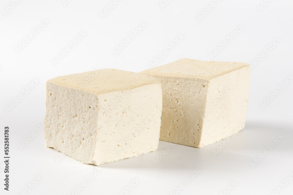traditional food Raw Soy Tofu isolated on white background traditional food Raw Soy Tofu isolated on white background