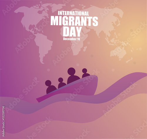 International Migrants day December 18 vector illustration, suitable for web banner, poster or card campaign