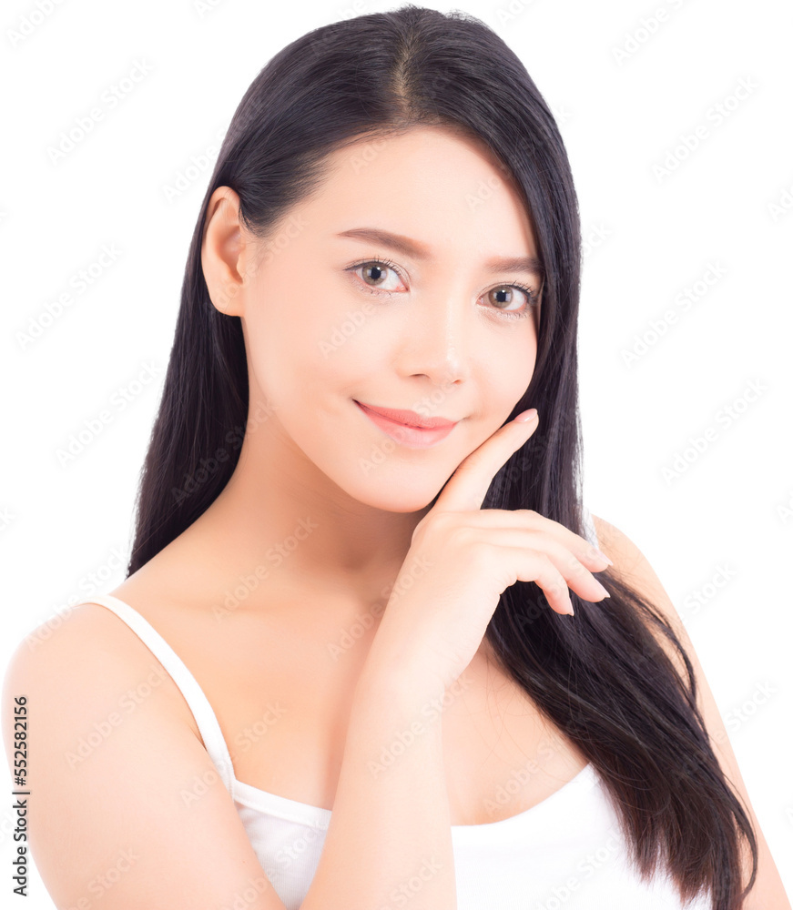 Portrait of beautiful asian woman makeup of cosmetic - girl hand touch cheek and smile on attractive face with skin healthcare concept. Portrait of beautiful asian woman makeup of cosmetic - girl hand touch cheek and smile on attractive face with skin healthcare concept.