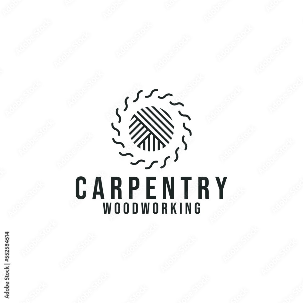 Carpentry woodworking logo isolated on white background Carpentry woodworking logo isolated on white background