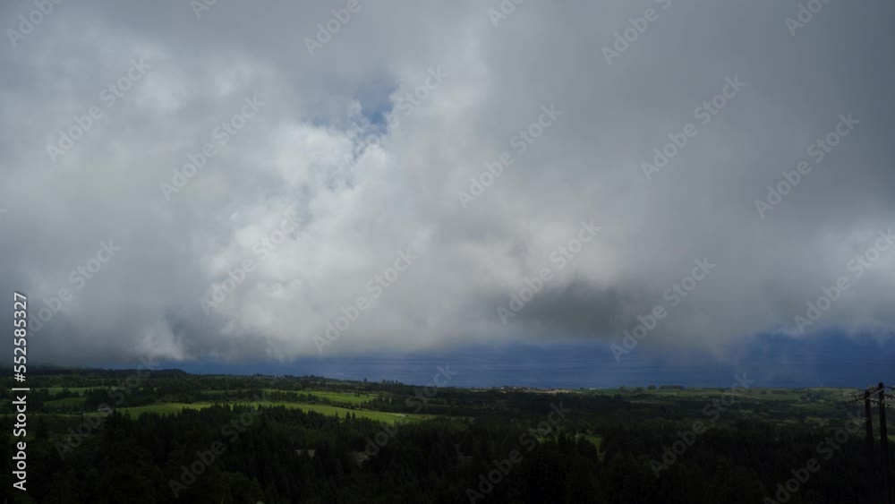 Spectacular Cloud and Ocean View in the Azores with Green Vegetation Spectacular Cloud and Ocean View in the Azores with Green Vegetation