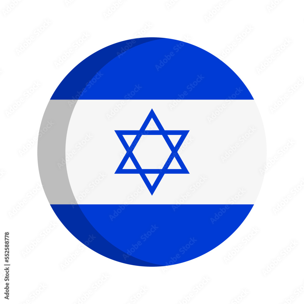 Round Flag of Israel. Judea. Vector. Round Flag of Israel. Judea. Vector.