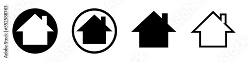 House silhouette icon set. Home icons. Vector.