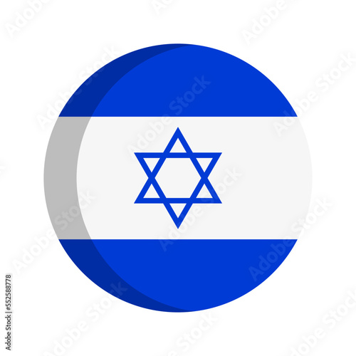 Round Flag of Israel. Judea. Vector.