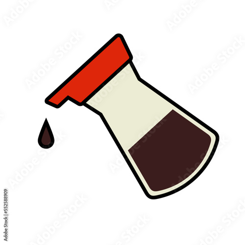 Soy sauce jug icon. Soy sauce pouring. Vector.