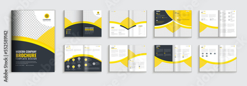 Business Brochure template, annual report layout design, 16 Page minimalist brochure design, Multipurpose template, leaflet, magazine, book, Branding design template fully editable