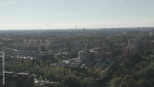 Aerial shooting city of Rome with drone