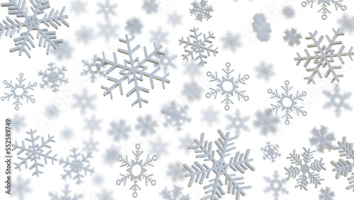 Snowflakes on a PNG Transparent Background. New year, Noel, Winter and Celebration concept