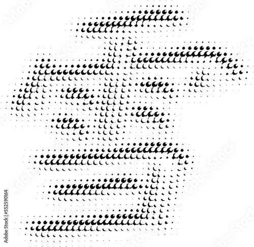 Halftone polka dot or dot lettering in Chinese 