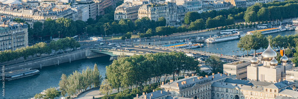 Ταπετσαρία Pont de l'Alma bridge on the Seine river seen from the Eiffel Tower in Paris, Fr