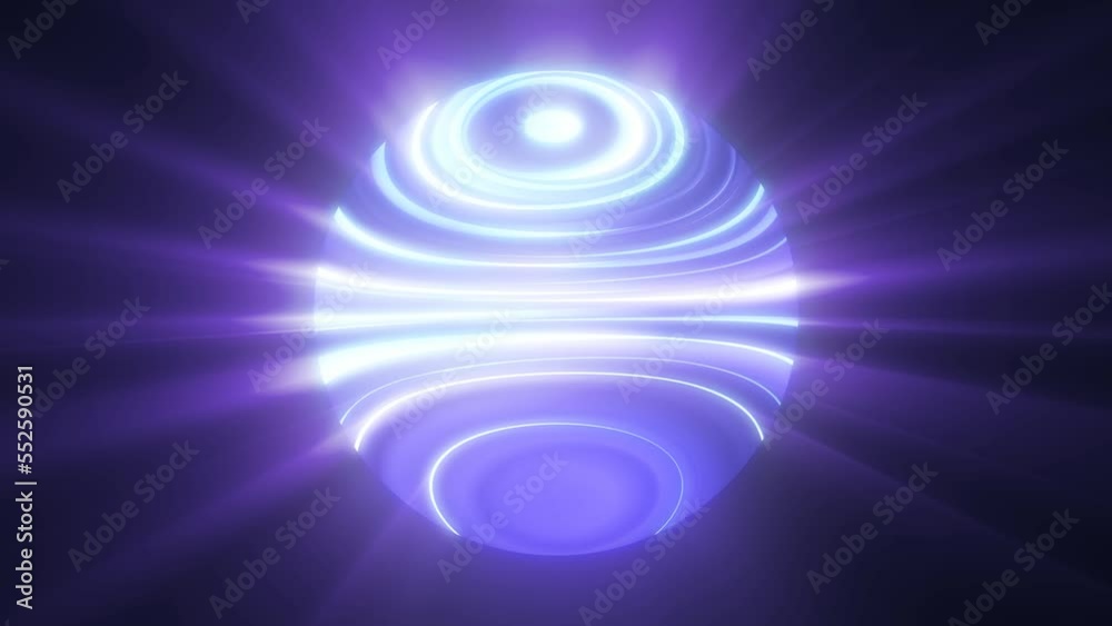 Blue glowing planet star in space glows with bright rays of the sun magical energy lines, shiny circle ball sphere. Abstract background. Video in high quality 4k, motion graphics design Blue glowing planet star in space glows with bright rays of the sun magical energy lines, shiny circle ball sphere. Abstract background. Video in high quality 4k, motion graphics design