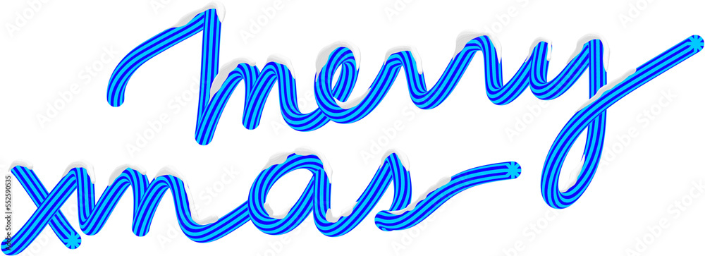 3D Blue Merry Xmas Text with Snow Christmas Season Typography 3D Blue Merry Xmas Text with Snow Christmas Season Typography