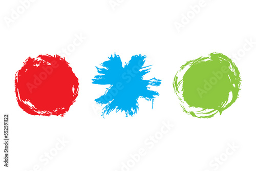 Rounded brush stroke set, Grungy circle stroke, Rounded dirty strokes