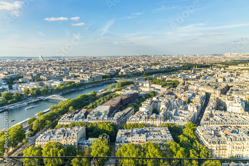 Fototapeta Naklejka Na Ścianę i Meble -  Aerial view of Paris and the Seine river in France