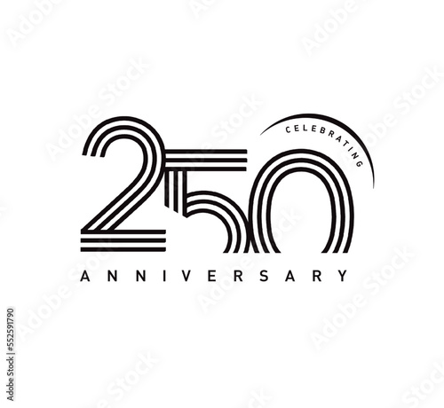 250 years anniversary celebration logotype. elegant modern number gold color