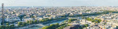 Panoramic view of the Sein river and the city of Paris in France © JeanLuc Ichard