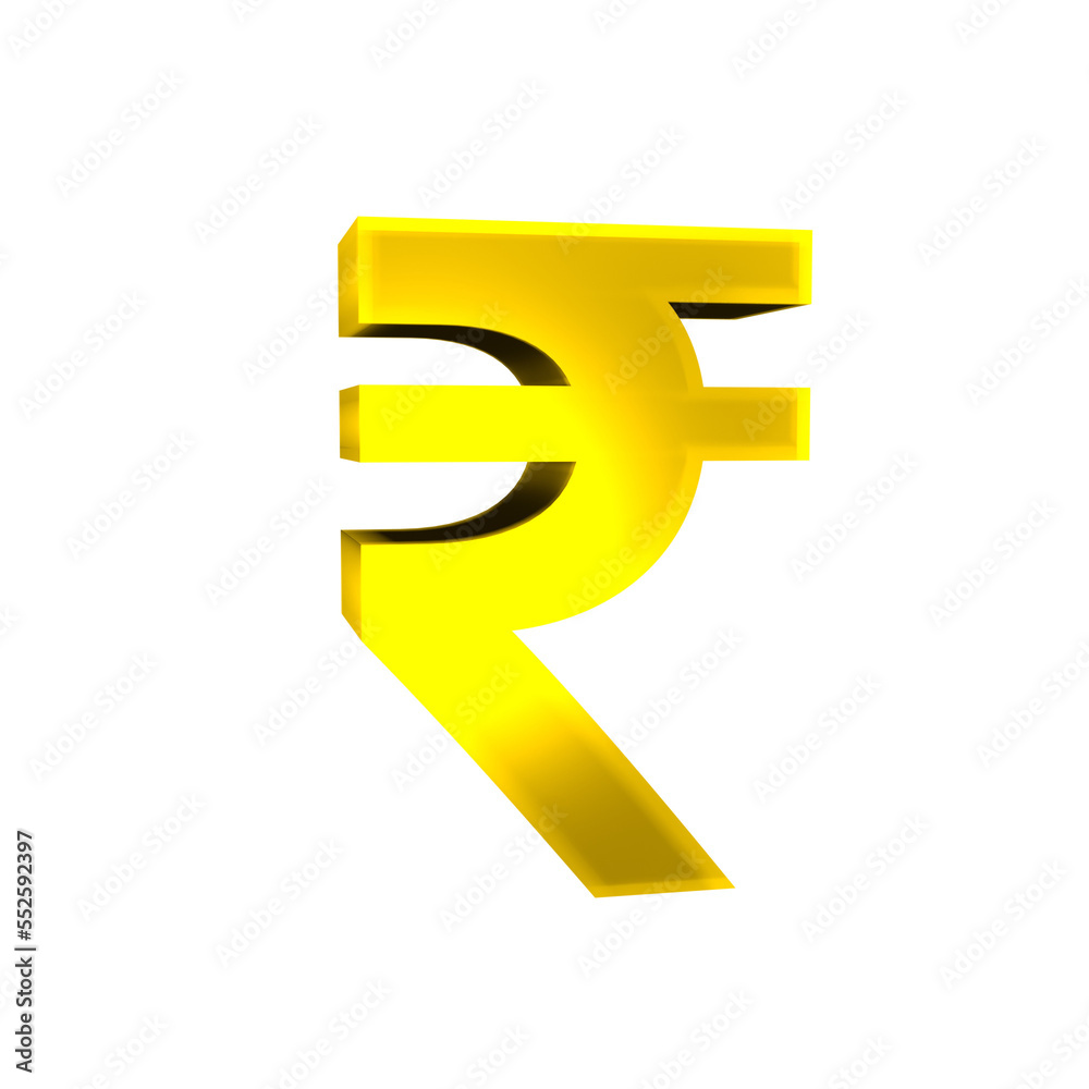 Fototapeta premium rupee india old shiny currency symbols 3d render isolated icon