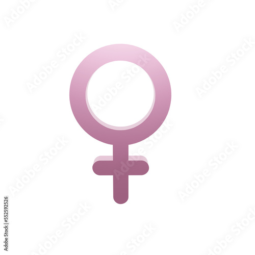 girl icon gender sign 3d render object icon illustration
