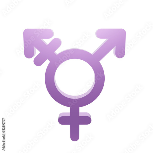 transgender icon gender sign 3d render object icon illustration