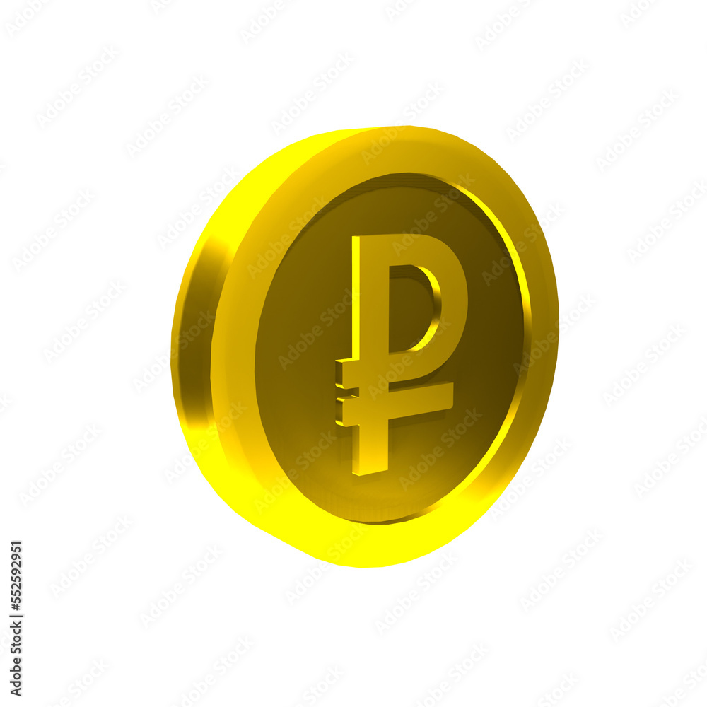 russian ruble coin money 3d render russian ruble coin money 3d render