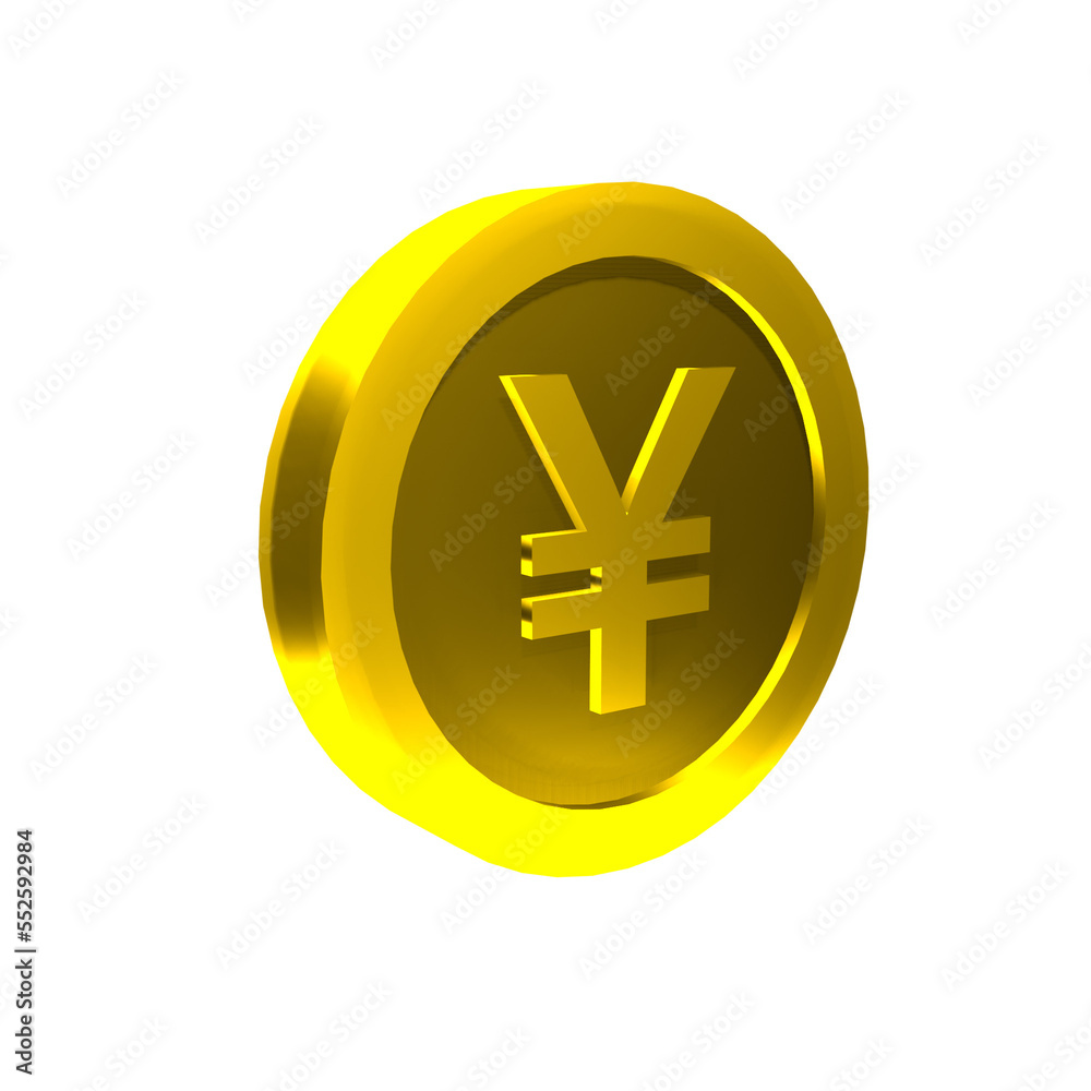 yen coin money 3d render