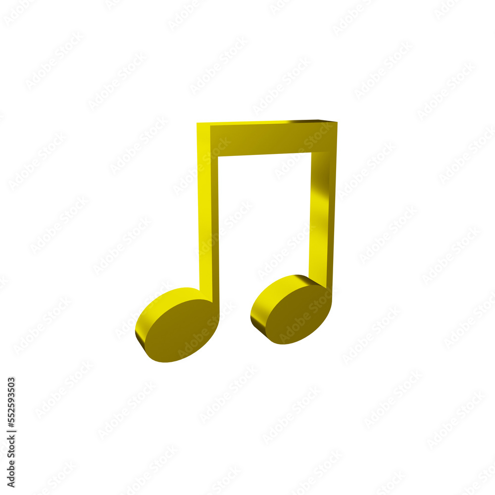 gold music note melody element 3d render object illustration gold music note melody element 3d render object illustration