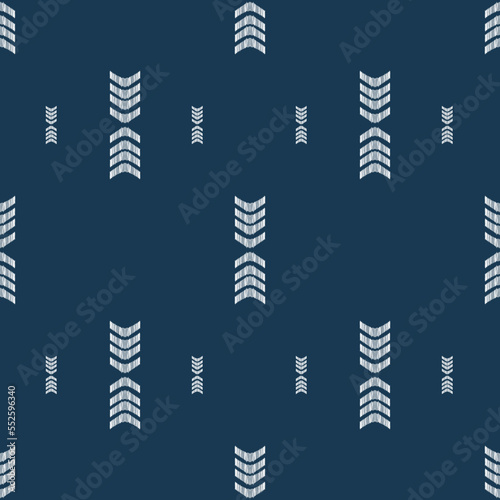 Abstract Indigo navy blue geometric traditional ethnic pattern Ikat seamless pattern abstract design for fabric print cloth dress carpet curtains and sarong Aztec African Indian Indonesian 