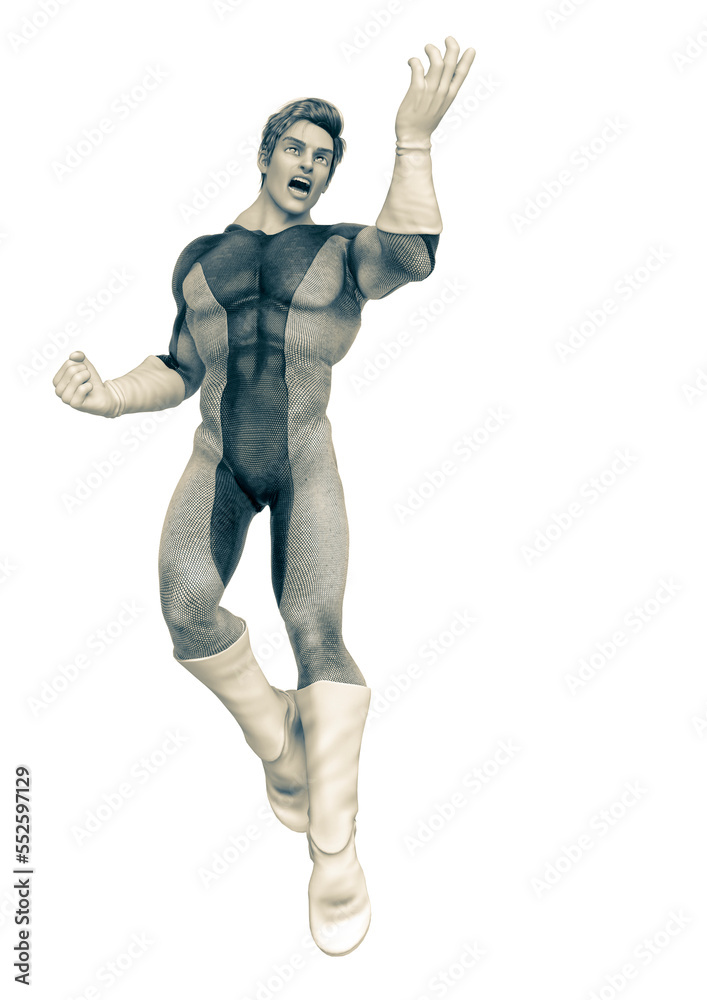 super power hero cartoon floating in the air super power hero cartoon floating in the air