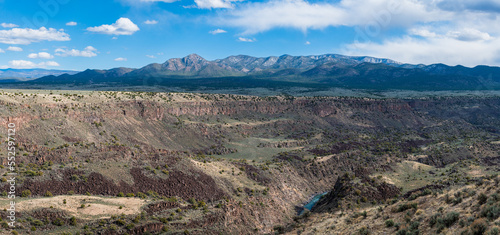 Panorama of the Rio Grande Gorge and Sangre de Cristo Mountains