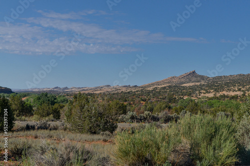 scenic view of Comb ridge from Butler Wash Ruins Trailhead (San Juan county, Utah)